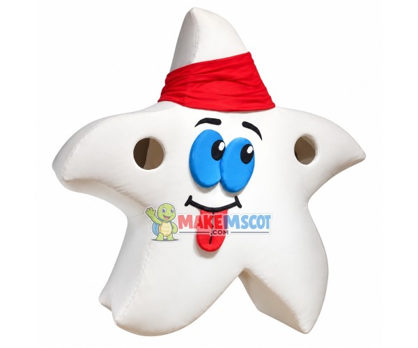 Breathable White Cartoon Star Mascot Costume