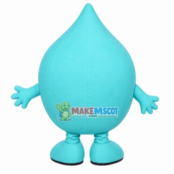 Light Blue Water Droplet With Buck Teeth Mascot Costume