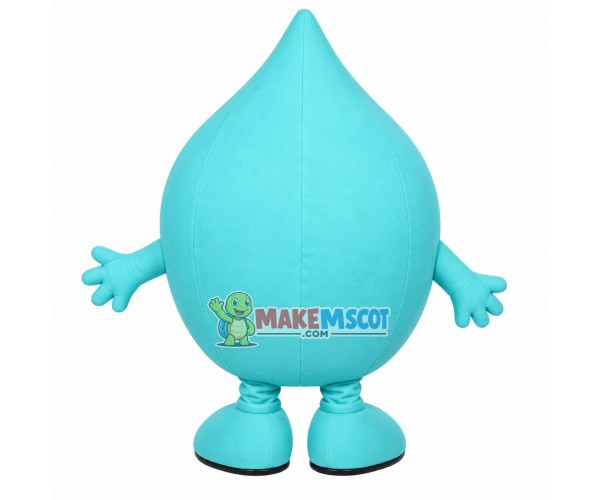 Light Blue Water Droplet With Buck Teeth Mascot Costume Light Blue Water Droplet With Buck Teeth Mascot Costume