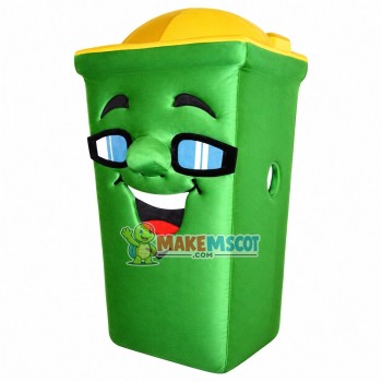 Classified Green Trash Can Mascot Costume Classified Green Trash Can Mascot Costume