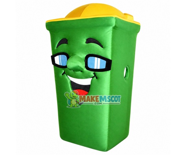 Classified Green Trash Can Mascot Costume Classified Green Trash Can Mascot Costume