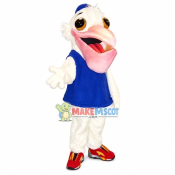 Lifesome Pelican With Pink Beak Mascot Costume