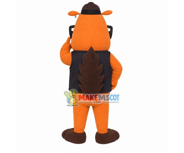 Green-eyed Hacker Groundhog Mascot Costume Green-eyed Hacker Groundhog Mascot Costume