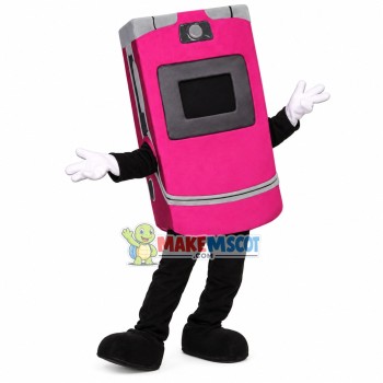 Rose Red Flip Phone Mascot Costume