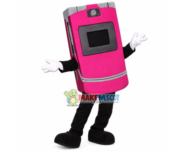 Rose Red Flip Phone Mascot Costume Rose Red Flip Phone Mascot Costume