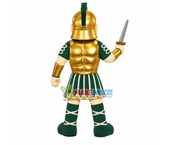 Valorous Warrior In Golden Armor Mascot Costume Valorous Warrior In Golden Armor Mascot Costume