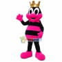Rose Red Bee With Crown Mascot Costume