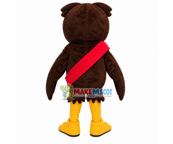 Owl With The Medal Ribbon Mascot Costume Owl With The Medal Ribbon Mascot Costume