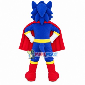 Super Blue Wolf Wearing Star Boots Mascot Costume