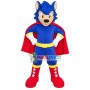 Super Blue Wolf Wearing Star Boots Mascot Costume