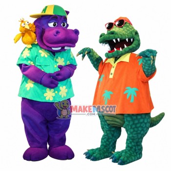 Beach Dinosaur On Vacation Mascot Costume