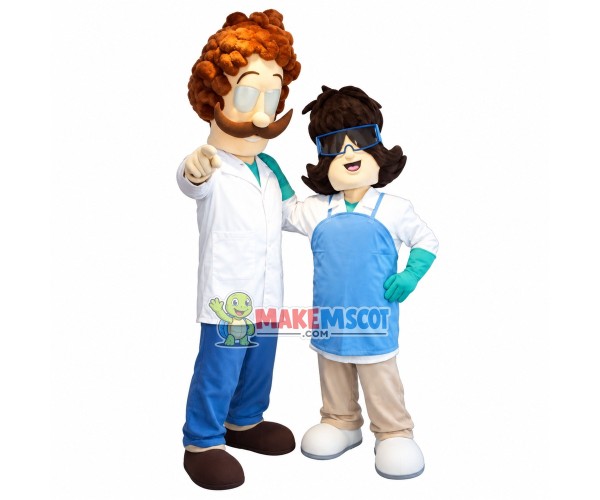 Great Scientist Doing Experiment Mascot Costume