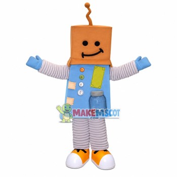 Spring Doll With Box Head Mascot Costume