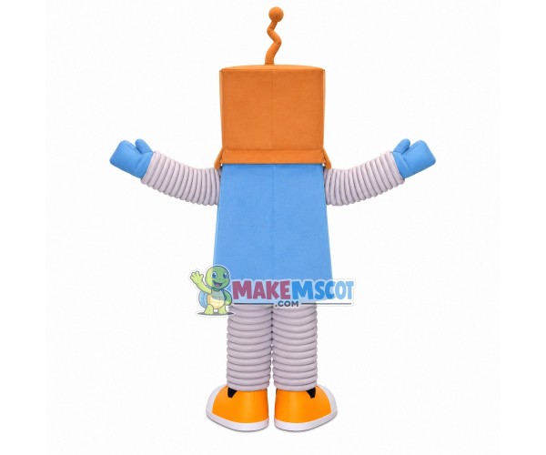Spring Doll With Box Head Mascot Costume Spring Doll With Box Head Mascot Costume