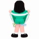 Pretty Girl With Tender Green Dress Mascot Costume Pretty Girl With Tender Green Dress Mascot Costume