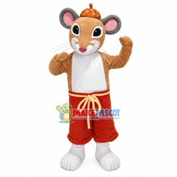 The Mouse In Lace-up Pants Mascot Costume