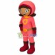Super Girl In Pink Jumpsuit Mascot Costume Super Girl In Pink Jumpsuit Mascot Costume