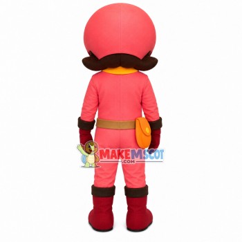 Super Girl In Pink Jumpsuit Mascot Costume