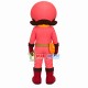 Super Girl In Pink Jumpsuit Mascot Costume Super Girl In Pink Jumpsuit Mascot Costume