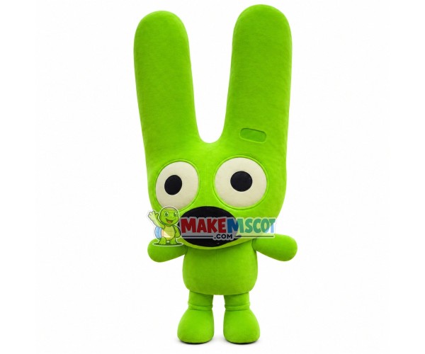 Green Rabbit With So Long Ears Mascot Costume Green Rabbit With So Long Ears Mascot Costume