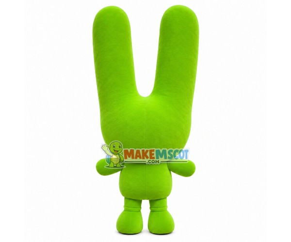 Green Rabbit With So Long Ears Mascot Costume Green Rabbit With So Long Ears Mascot Costume