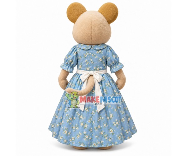 The Chef Mouse In Long Dress Mascot Costume The Chef Mouse In Long Dress Mascot Costume
