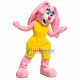 Excited Pink Bunny In Tights Mascot Costume Excited Pink Bunny In Tights Mascot Costume