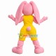 Excited Pink Bunny In Tights Mascot Costume Excited Pink Bunny In Tights Mascot Costume