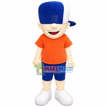 Sports Boy With Covered Eyes Mascot Costume
