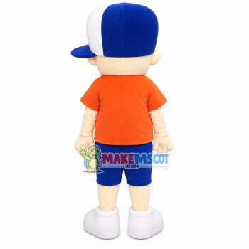 Sports Boy With Covered Eyes Mascot Costume
