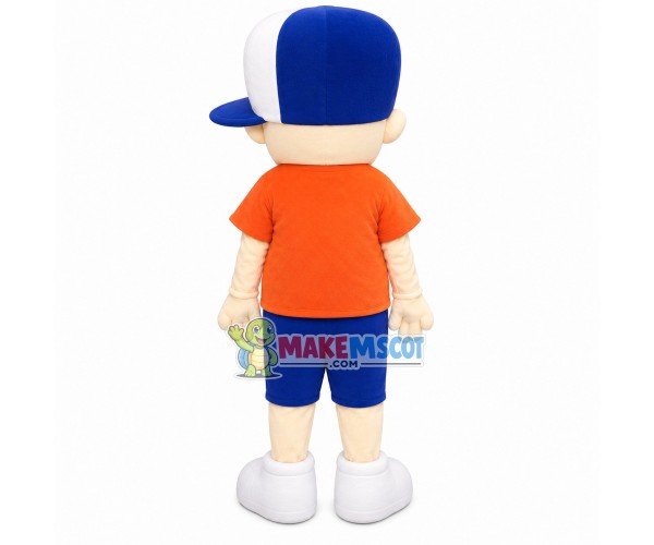 Sports Boy With Covered Eyes Mascot Costume Sports Boy With Covered Eyes Mascot Costume