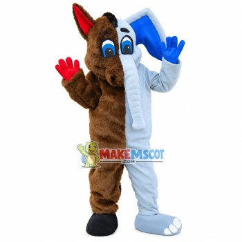 Half Elephant and Half Horse Doll Mascot Costume