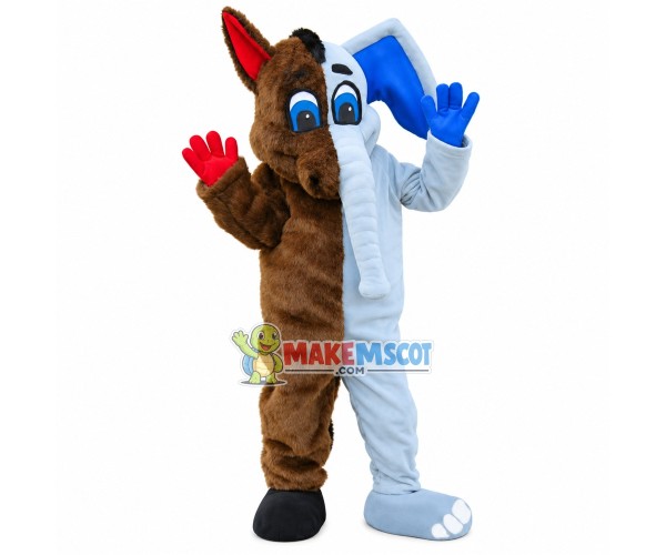 Half Elephant and Half Horse Doll Mascot Costume Half Elephant and Half Horse Doll Mascot Costume