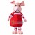 Adult Pink Pig In The Striped Shirt Mascot Costume