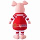 Adult Pink Pig In The Striped Shirt Mascot Costume Adult Pink Pig In The Striped Shirt Mascot Costume