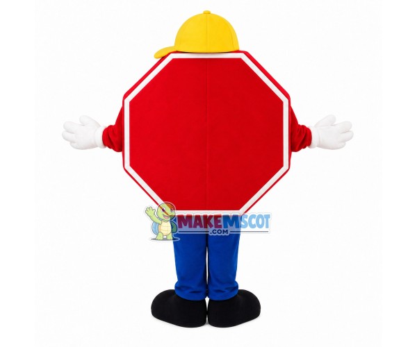 Red Stop Sign Mascot Costume Red Stop Sign Mascot Costume