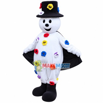 Snowman Full of Colored Flowers Mascot Costume