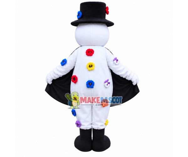 Snowman Full of Colored Flowers Mascot Costume Snowman Full of Colored Flowers Mascot Costume