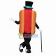 Cartoon Gentleman Hot Dog On Crutches Mascot Costume Cartoon Gentleman Hot Dog On Crutches Mascot Costume