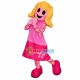 Sunny Girl With Short Blond Hair Mascot Costume Sunny Girl With Short Blond Hair Mascot Costume