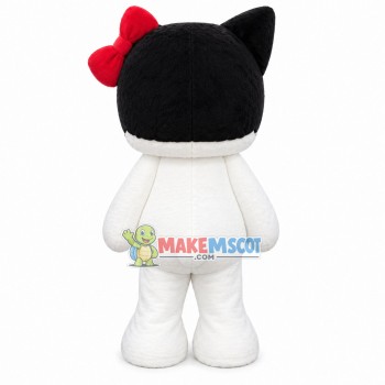 Soft Black & White Big-eyed Cat Mascot Costume Soft Black & White Big-eyed Cat Mascot Costume