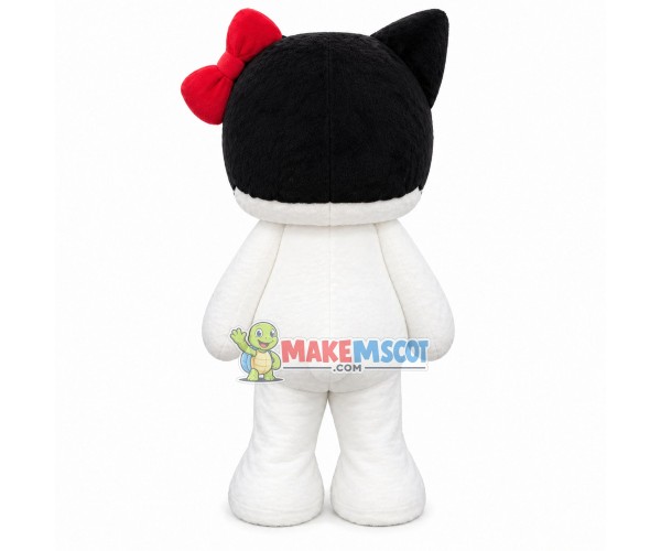Soft Black & White Big-eyed Cat Mascot Costume Soft Black & White Big-eyed Cat Mascot Costume