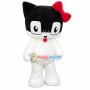 Soft Black & White Big-eyed Cat Mascot Costume