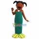 Black Girl In Green Mermaid Suit Mascot Costume Black Girl In Green Mermaid Suit Mascot Costume