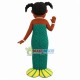 Black Girl In Green Mermaid Suit Mascot Costume Black Girl In Green Mermaid Suit Mascot Costume