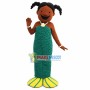 Black Girl In Green Mermaid Suit Mascot Costume