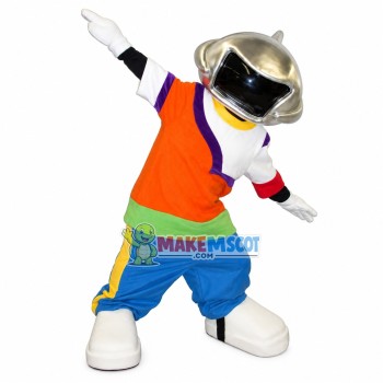 Sport Boy With Protective Helmet Mascot Costume