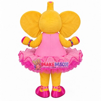 Bright Little Elephant In Lace Tutu Mascot Costume Bright Little Elephant In Lace Tutu Mascot Costume