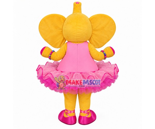 Bright Little Elephant In Lace Tutu Mascot Costume Bright Little Elephant In Lace Tutu Mascot Costume