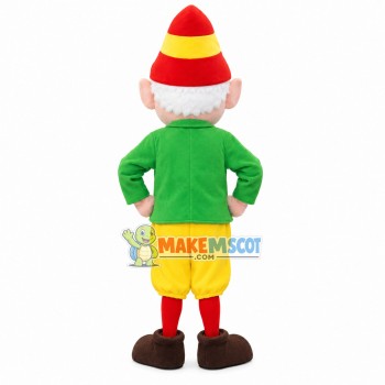 White-haired Elf In Green Suit Mascot Costume White-haired Elf In Green Suit Mascot Costume